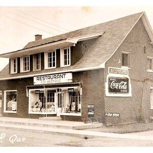 C.1930 RPPC Restaurant Chene Oka Quebec Coca Cola Advertisements Postcard F6G